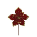Christmas red/gold velvet magnolia pick - Φ23x30cm 60/360 boxes