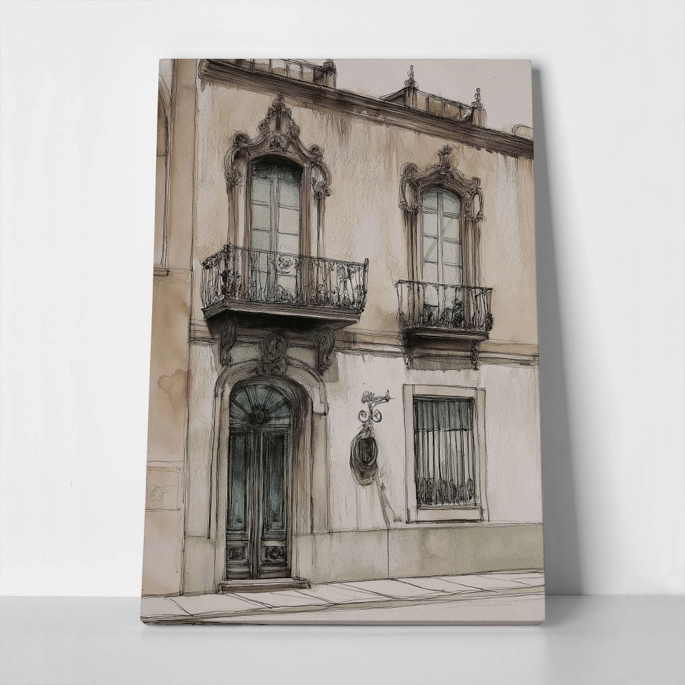 Πίνακας σε Καμβά ANTIQUE VINTAGE HOUSE