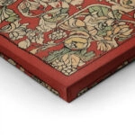Πίνακας σε Καμβά ANTIQUE VINTAGE RED FLORAL PATTERN