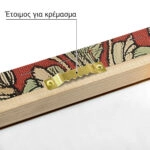 Πίνακας σε Καμβά ANTIQUE VINTAGE RED FLORAL PATTERN