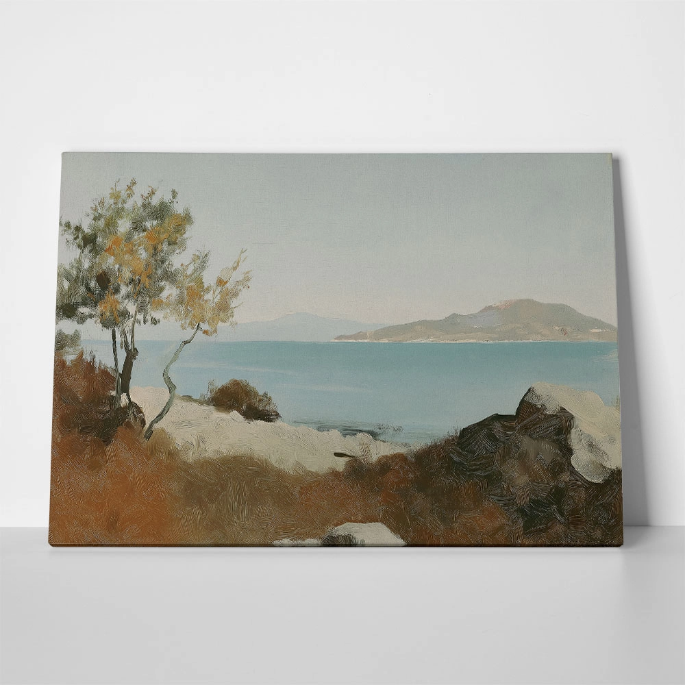 Πίνακας σε Καμβά ANTIQUE VINTAGE TREE NEAR THE SEA