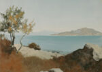 Πίνακας σε Καμβά ANTIQUE VINTAGE TREE NEAR THE SEA