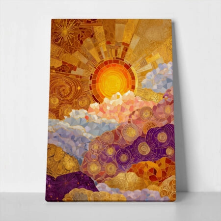 Πίνακας σε Καμβά GOLDEN ABSTRACT SUNBURST