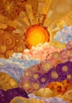 Πίνακας σε Καμβά GOLDEN ABSTRACT SUNBURST