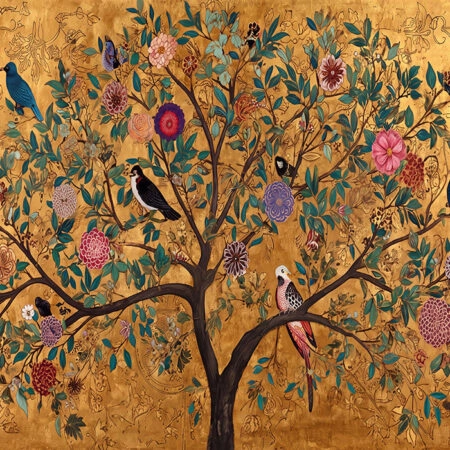 Πίνακας σε Καμβά GOLDEN TREE OF LIFE -  Sticky 5