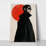 Πίνακας σε Καμβά JAPANESE BLACK COAT RED SUN