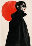 Πίνακας σε Καμβά JAPANESE BLACK COAT RED SUN