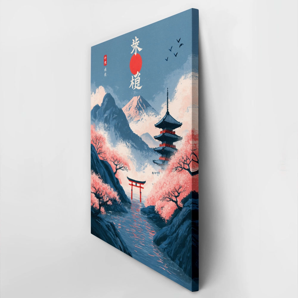 Πίνακας σε Καμβά JAPANESE MOUNT FUJI LANDSCAPE