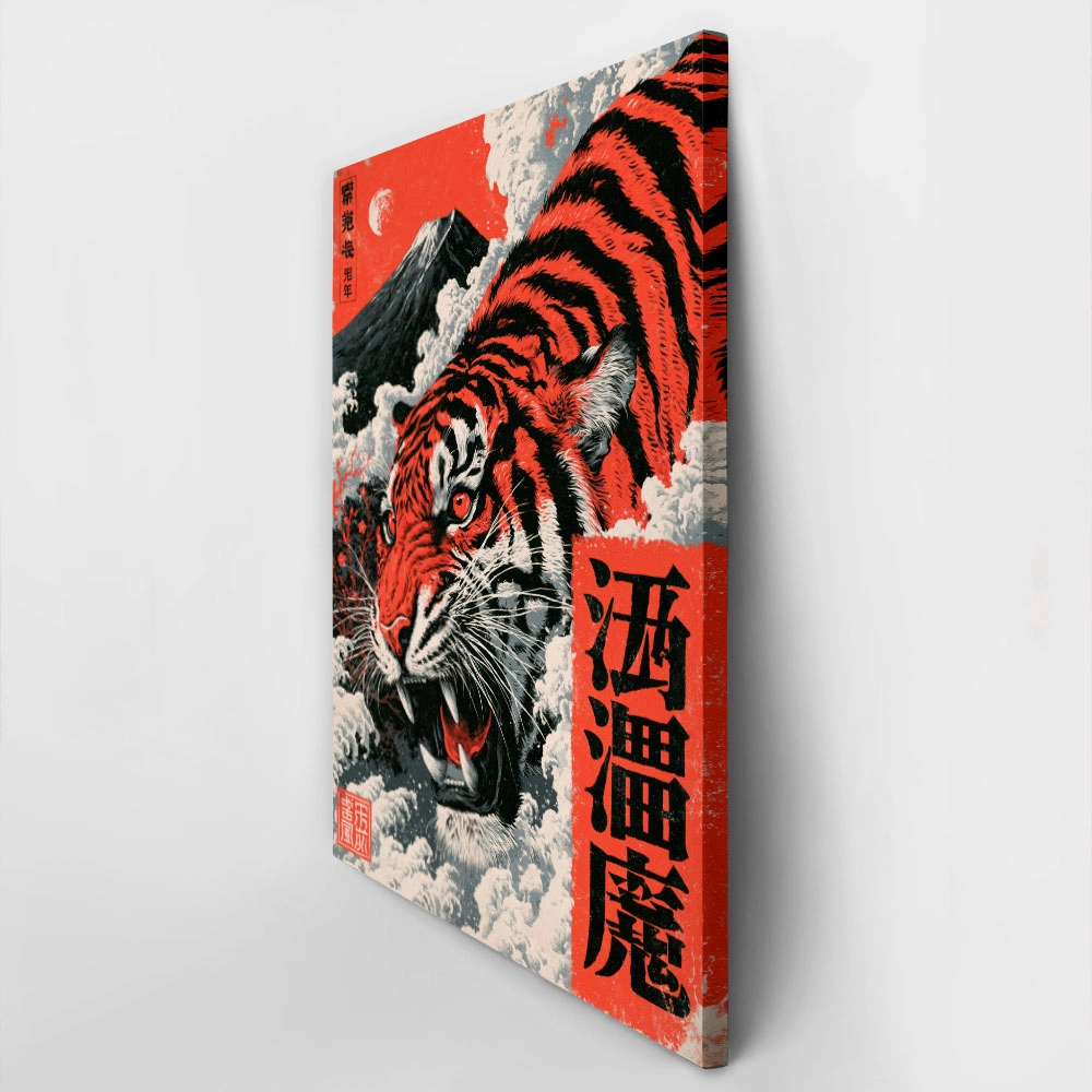 Πίνακας σε Καμβά JAPANESE ROARING TIGER