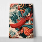 Πίνακας σε Καμβά JAPANESE TENGU MASK 2