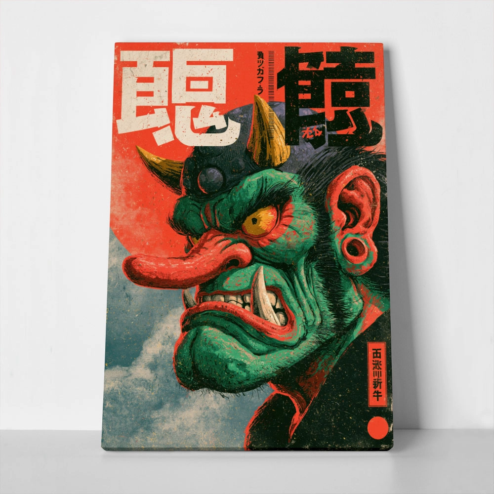 Πίνακας σε Καμβά JAPANESE TENGU MASK