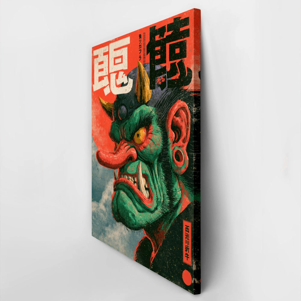 Πίνακας σε Καμβά JAPANESE TENGU MASK