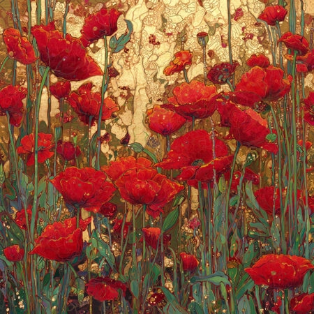 Πίνακας σε Καμβά POPPIES FIELD -  Sticky 5