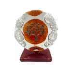 TABLE DECORATIVE LUCKY CHARM OLIVE GOLD IN BLOWN GLASS RED/WHITE - H12cm