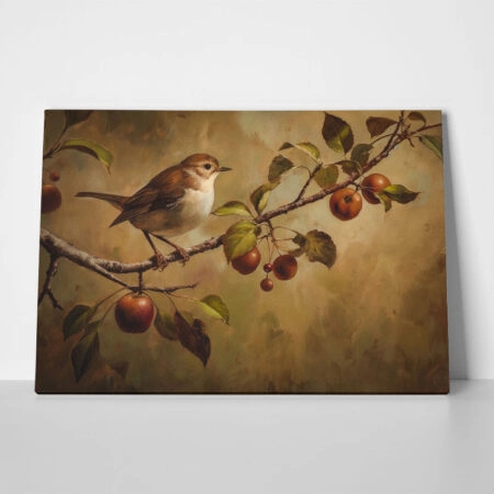 Πίνακας σε Καμβά VINTAGE AUTUMN BIRD 2
