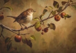Πίνακας σε Καμβά VINTAGE AUTUMN BIRD 2