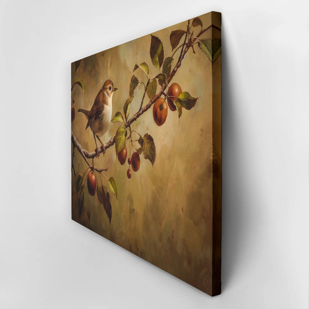 Πίνακας σε Καμβά VINTAGE AUTUMN BIRD 2