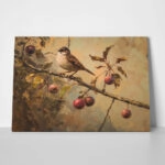 Πίνακας σε Καμβά VINTAGE AUTUMN BIRD 3