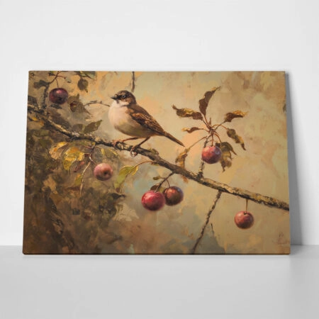 Πίνακας σε Καμβά VINTAGE AUTUMN BIRD 3