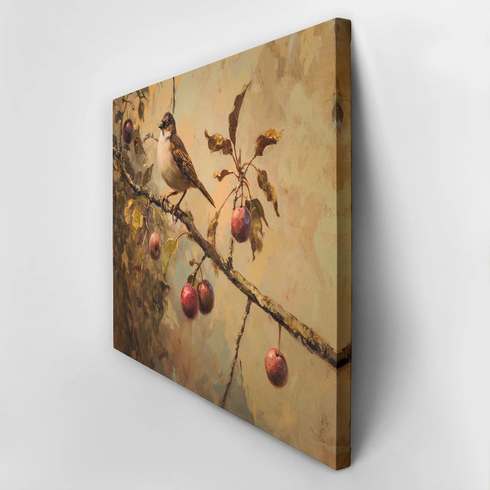 Πίνακας σε Καμβά VINTAGE AUTUMN BIRD 3