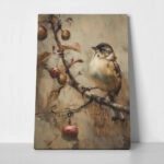 Πίνακας σε Καμβά VINTAGE AUTUMN BIRD 4