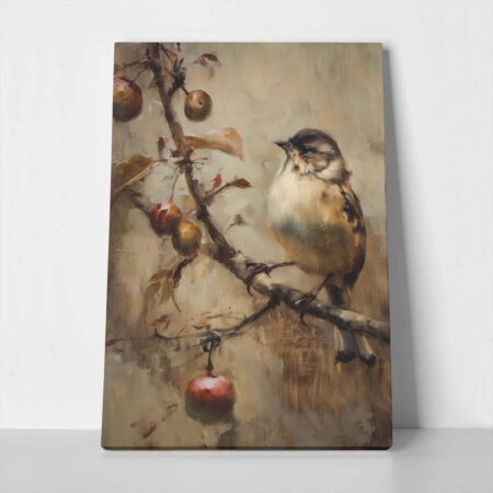 Πίνακας σε Καμβά VINTAGE AUTUMN BIRD 4