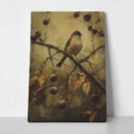 Πίνακας σε Καμβά VINTAGE AUTUMN BIRD 5