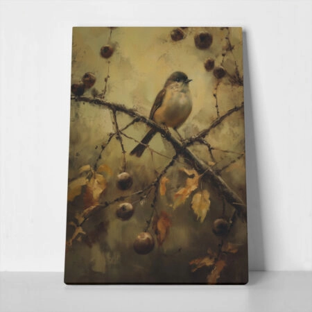 Πίνακας σε Καμβά VINTAGE AUTUMN BIRD 5