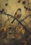 Πίνακας σε Καμβά VINTAGE AUTUMN BIRD 5