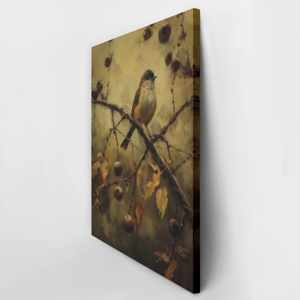 Πίνακας σε Καμβά VINTAGE AUTUMN BIRD 5