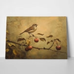 Πίνακας σε Καμβά VINTAGE AUTUMN BIRD