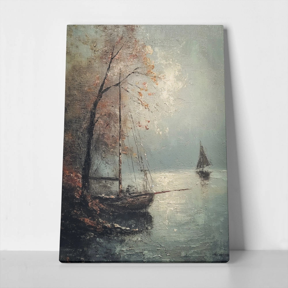 Πίνακας σε Καμβά VINTAGE AUTUMN BOATS