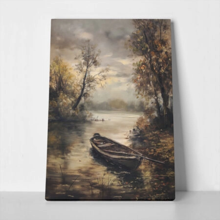 Πίνακας σε Καμβά VINTAGE AUTUMN BOAT