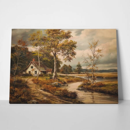 Πίνακας σε Καμβά VINTAGE AUTUMN COUNTRY HOME 5