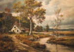Πίνακας σε Καμβά VINTAGE AUTUMN COUNTRY HOME 5
