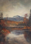 Canvas Painting VINTAGE AUTUMN COUNTRY RIVER 17