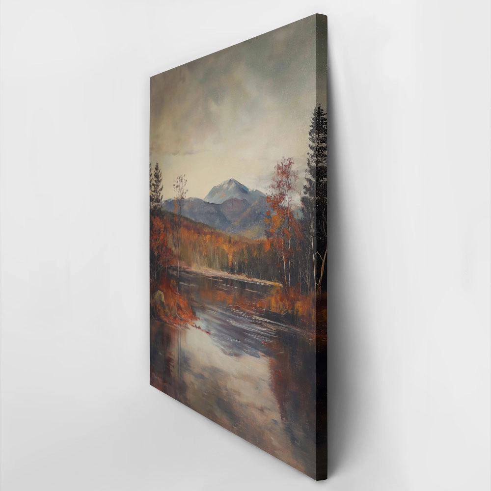 Canvas Painting VINTAGE AUTUMN COUNTRY RIVER 17