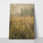 Canvas Print VINTAGE AUTUMN FLOWER FIELD