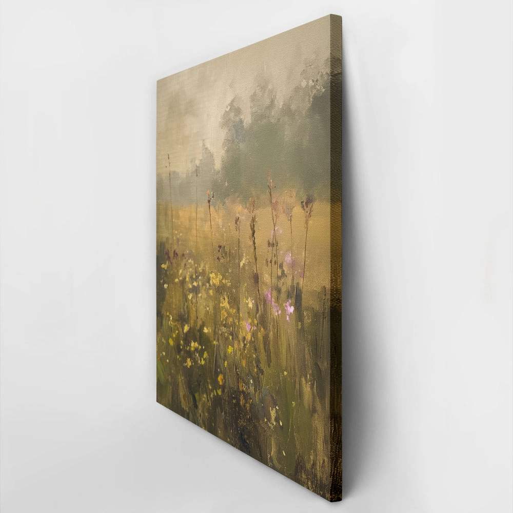 Canvas Print VINTAGE AUTUMN FLOWER FIELD