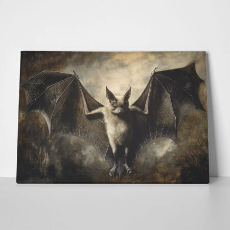Πίνακας σε Καμβά VINTAGE AUTUMN HALLOWEEN BAT 2 - 