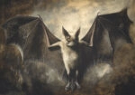 Πίνακας σε Καμβά VINTAGE AUTUMN HALLOWEEN BAT 2