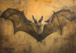 Πίνακας σε Καμβά VINTAGE AUTUMN HALLOWEEN BAT