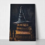 Πίνακας σε Καμβά VINTAGE AUTUMN HALLOWEEN BOOKS AND HAT 5