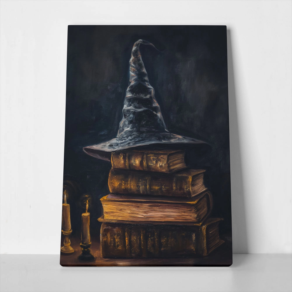 Πίνακας σε Καμβά VINTAGE AUTUMN HALLOWEEN BOOKS AND HAT 5