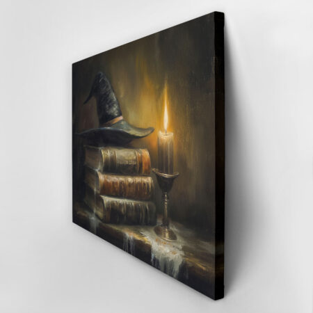 Πίνακας σε Καμβά VINTAGE AUTUMN HALLOWEEN BOOKS AND HAT -  Sticky 2