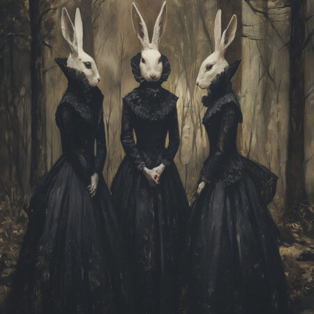Πίνακας σε Καμβά VINTAGE AUTUMN HALLOWEEN BUNNY HEADS 2 -  Sticky 5