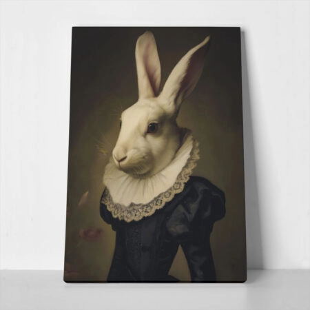 Πίνακας σε Καμβά VINTAGE AUTUMN HALLOWEEN BUNNY HEAD - 