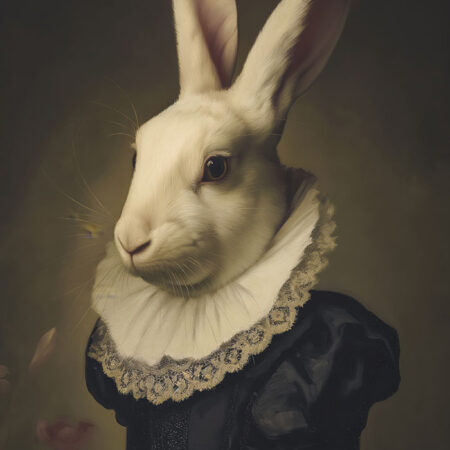 Πίνακας σε Καμβά VINTAGE AUTUMN HALLOWEEN BUNNY HEAD -  Sticky 5