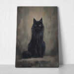Πίνακας σε Καμβά VINTAGE AUTUMN HALLOWEEN CAT
