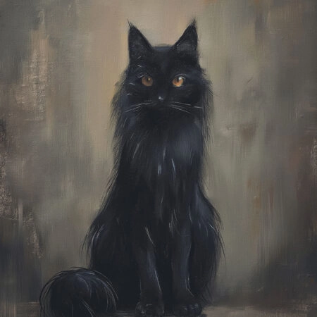 Πίνακας σε Καμβά VINTAGE AUTUMN HALLOWEEN CAT -  Sticky 5